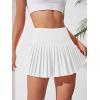 imageFloerns Womens 3 Pcs High Waisted Pleated Athletic Golf Skorts Workout Sports SkirtsBlack White Pink