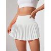 imageFloerns Womens 3 Pcs High Waisted Pleated Athletic Golf Skorts Workout Sports SkirtsBlack White Pink
