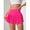 imageFloerns Womens 3 Pcs High Waisted Pleated Athletic Golf Skorts Workout Sports SkirtsBlack White Pink