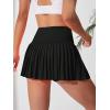 imageFloerns Womens 3 Pcs High Waisted Pleated Athletic Golf Skorts Workout Sports SkirtsBlack White Pink