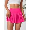 imageFloerns Womens 3 Pcs High Waisted Pleated Athletic Golf Skorts Workout Sports SkirtsBlack White Pink