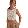imageFloerns Womens Boho Sleeveless Backless Tie Back Allover Print Crop Tank TopsA Off White