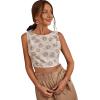 imageFloerns Womens Boho Sleeveless Backless Tie Back Allover Print Crop Tank TopsA Off White