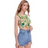 imageFloerns Womens Boho Sleeveless Backless Tie Back Allover Print Crop Tank TopsFruit Multi
