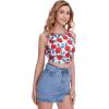 imageFloerns Womens Boho Sleeveless Backless Tie Back Allover Print Crop Tank TopsPeach Multi