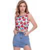 imageFloerns Womens Boho Sleeveless Backless Tie Back Allover Print Crop Tank TopsPeach Multi