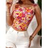 imageFloerns Womens Boho Sleeveless Backless Tie Back Allover Print Crop Tank TopsRed Floral