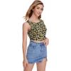 imageFloerns Womens Boho Sleeveless Backless Tie Back Allover Print Crop Tank TopsYellow Fruit