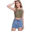 imageFloerns Womens Boho Sleeveless Backless Tie Back Allover Print Crop Tank TopsYellow Fruit
