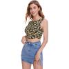 imageFloerns Womens Boho Sleeveless Backless Tie Back Allover Print Crop Tank TopsYellow Fruit