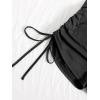 imageFloerns Womens Casual Elastic Waist Sports Shorts Drawstring Ruched Track ShortsBlack