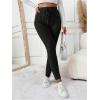 imageFloerns Womens High Waist Split Slit Hem Stretchy Rib Knit Leggings PantsBlack Plain