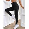 imageFloerns Womens High Waist Split Slit Hem Stretchy Rib Knit Leggings PantsBlack Solid