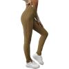 imageFloerns Womens High Waist Split Slit Hem Stretchy Rib Knit Leggings PantsBrown