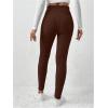 imageFloerns Womens High Waist Split Slit Hem Stretchy Rib Knit Leggings PantsCoffee Brown