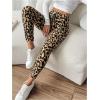 imageFloerns Womens High Waist Split Slit Hem Stretchy Rib Knit Leggings PantsLeopard