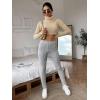 imageFloerns Womens High Waist Split Slit Hem Stretchy Rib Knit Leggings PantsLight Grey