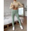 imageFloerns Womens High Waist Split Slit Hem Stretchy Rib Knit Leggings PantsMint Green