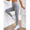 imageFloerns Womens High Waist Split Slit Hem Stretchy Rib Knit Leggings PantsPale Grey