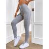 imageFloerns Womens High Waist Split Slit Hem Stretchy Rib Knit Leggings PantsPale Grey