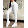 imageFloerns Womens High Waist Split Slit Hem Stretchy Rib Knit Leggings PantsWhite