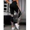 imageFloerns Womens Leopard Mesh High Waisted Tummy Control Squat Leggings with PocketA Blackcoloured