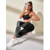 imageFloerns Womens Leopard Mesh High Waisted Tummy Control Squat Leggings with PocketBlack Grey Multi