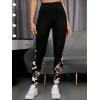 imageFloerns Womens Leopard Mesh High Waisted Tummy Control Squat Leggings with PocketBlack Pink Floral