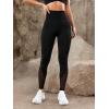 imageFloerns Womens Leopard Mesh High Waisted Tummy Control Squat Leggings with PocketBlack Solid