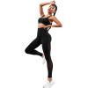 imageFloerns Womens Leopard Mesh High Waisted Tummy Control Squat Leggings with PocketBlack Solid