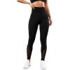 imageFloerns Womens Leopard Mesh High Waisted Tummy Control Squat Leggings with PocketBlack Solid