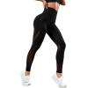 imageFloerns Womens Leopard Mesh High Waisted Tummy Control Squat Leggings with PocketBlack Solid