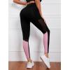 imageFloerns Womens Leopard Mesh High Waisted Tummy Control Squat Leggings with PocketBlack and Pink