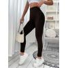imageFloerns Womens Leopard Mesh High Waisted Tummy Control Squat Leggings with PocketCoffee Brown