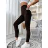 imageFloerns Womens Leopard Mesh High Waisted Tummy Control Squat Leggings with PocketCoffee Brown