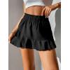 imageFloerns Womens Paperbag Waist Ruffle Hem Flowy Wrap Skirts SkortsBlack
