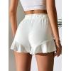 imageFloerns Womens Paperbag Waist Ruffle Hem Flowy Wrap Skirts SkortsWhite