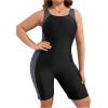 imageFloerns Womens Plus Size One Piece Swimsuit Colorblock Scoop Neck Shorts MonokiniBlack
