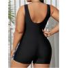 imageFloerns Womens Plus Size One Piece Swimsuit Colorblock Scoop Neck Shorts MonokiniBlue Cheetah
