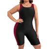 imageFloerns Womens Plus Size One Piece Swimsuit Colorblock Scoop Neck Shorts MonokiniRed