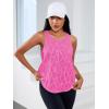 imageFloerns Womens Workout Tops Geo Print Sleeveless Athletic Running Tank TopsHot Pink