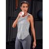 imageFloerns Womens Workout Tops Geo Print Sleeveless Athletic Running Tank TopsLight Grey