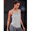 imageFloerns Womens Workout Tops Geo Print Sleeveless Athletic Running Tank TopsLight Grey