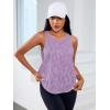 imageFloerns Womens Workout Tops Geo Print Sleeveless Athletic Running Tank TopsMauve Purple