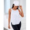 imageFloerns Womens Workout Tops Geo Print Sleeveless Athletic Running Tank TopsWhite