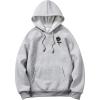 imageFloerns Mens Graphic Print Long Sleeve Drawstring Hoodie Pullover SweatshirtLight Grey