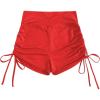 imageFloerns Womens Casual Elastic Waist Sports Shorts Drawstring Ruched Track ShortsBurnt Orange