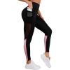 imageFloerns Womens Leopard Mesh High Waisted Tummy Control Squat Leggings with PocketBlack and Pink