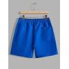 imageFloerns Mens 2 Piece Tracksuit Slogan Print Tee Shirt Drawstring Waist Shorts SetBlue and White