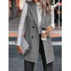 imageFloerns Womens Lapel Neck Sleeveless Double Breasted Office Vest BlazerA Grey